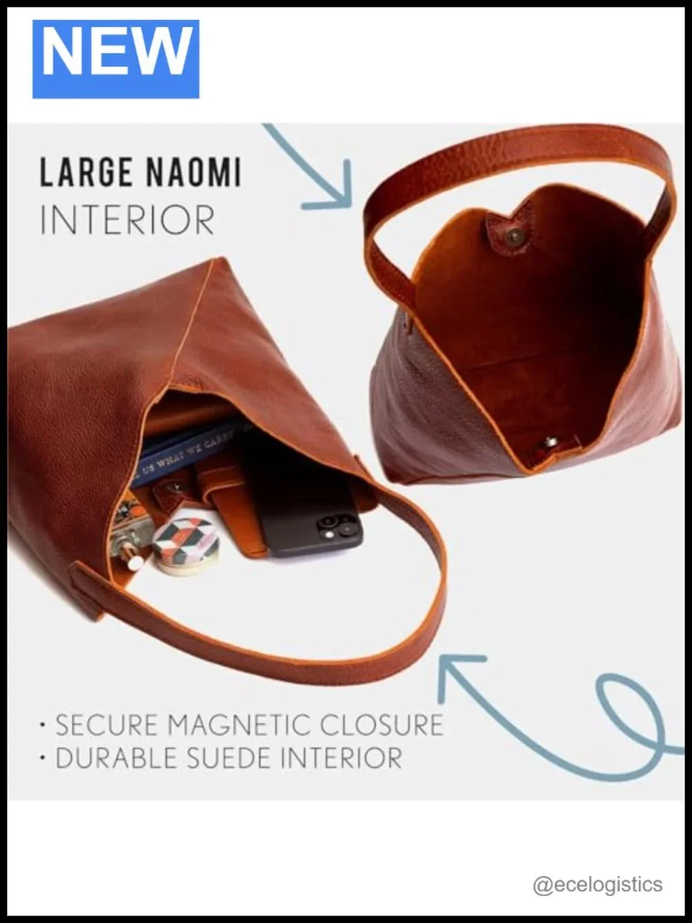 Handmade Full Grain Leather Slouchy Shoulder Bag Crossbody
